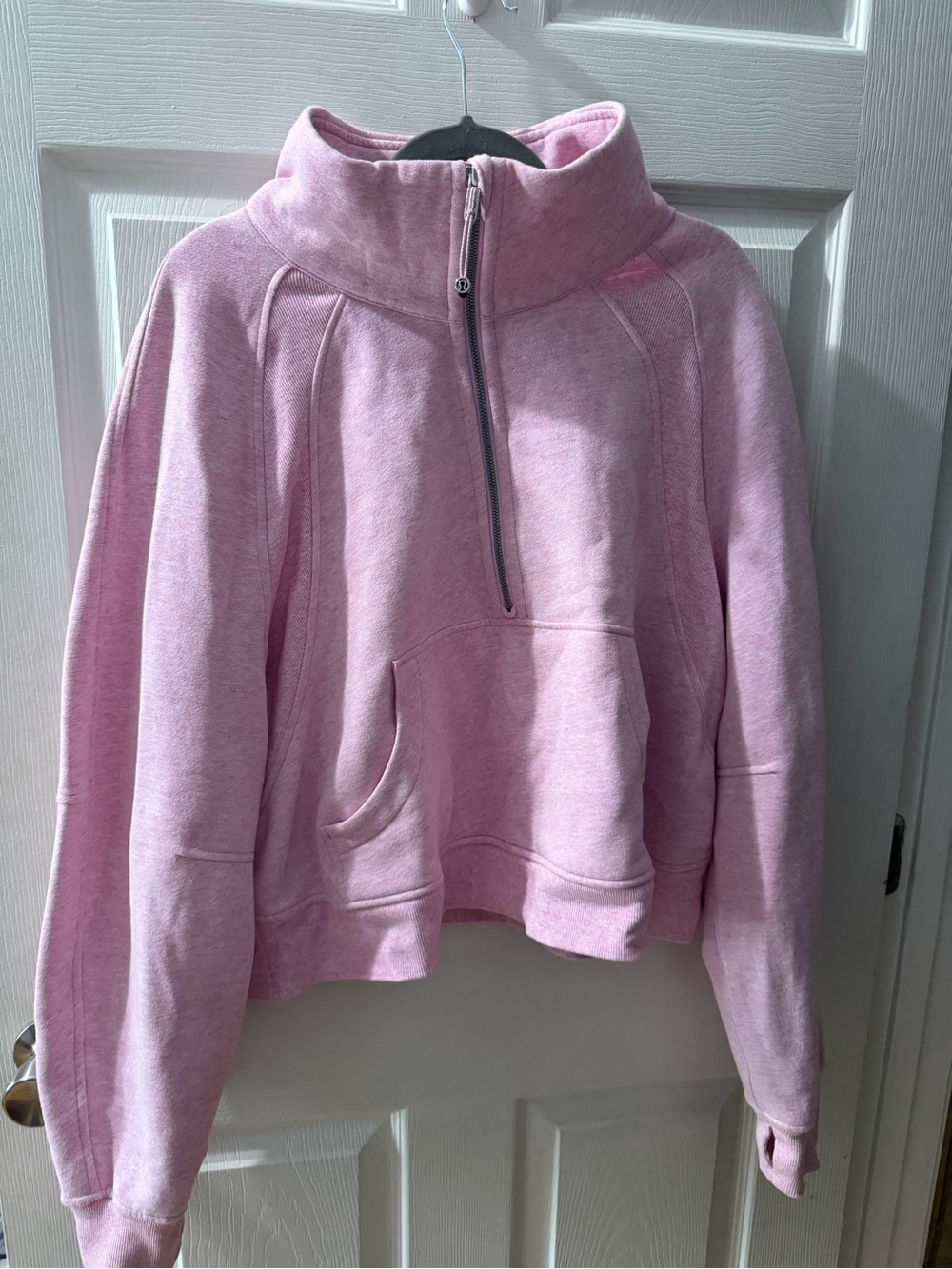 Half-Zip Pink Pullover Sweatshirt